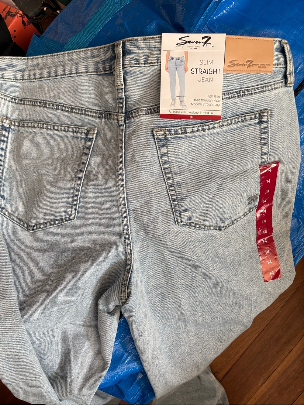 Seven7 Light Blue Slim Straight Jeans